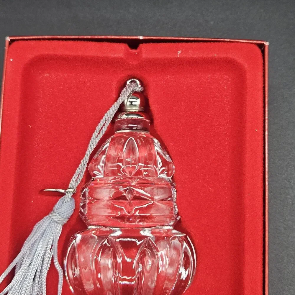 Vintage Lenox Christmas Ornament Color Gems Crystal Clear Teardrop West Germany